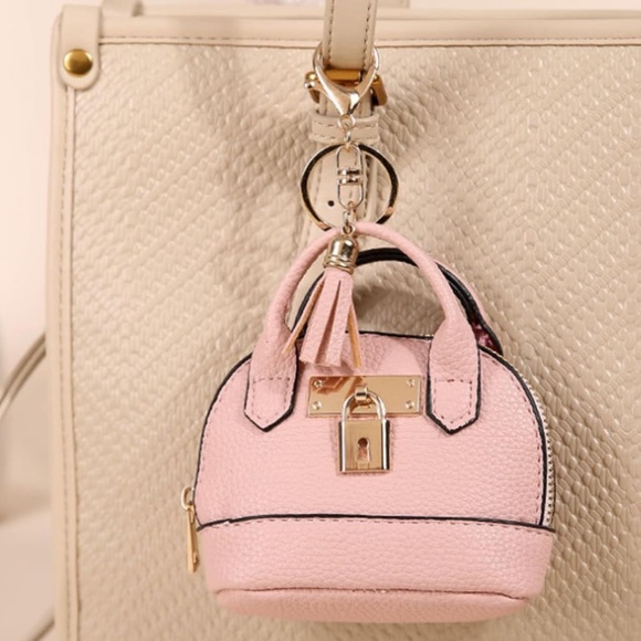 NEW Mini Purse Bag Charm Keychain Micro Pouch Bag Cles Compact Mini Wallet Pink - Picture 2 of 12